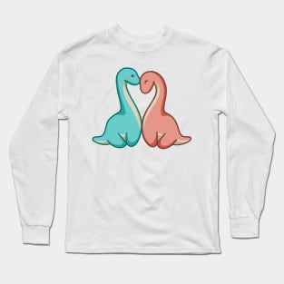 Cute long neck couple, dino, dinosaurs Long Sleeve T-Shirt